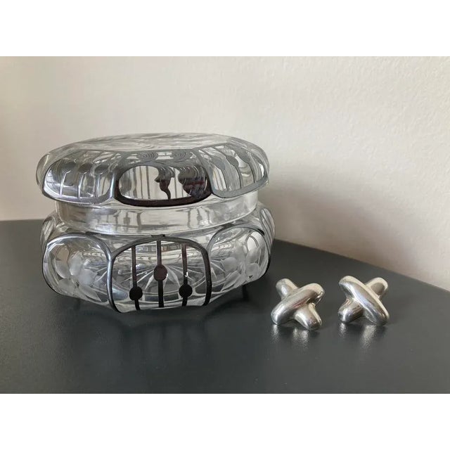Jewelry Box With Silver Overlay by Heisey, Early 20th Century For Sale - Image 12 of 18