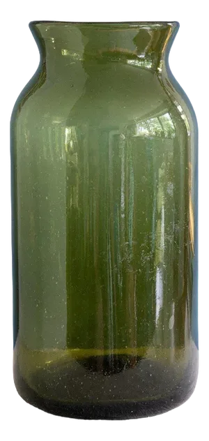 French Green Glass Pickling Jar Vase, 19th Century