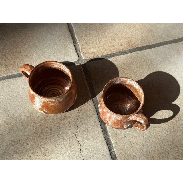 Handmade Patterned Ceramic Mugs with Handles by Helma Klett, Germany, 1990s, Set of 2 For Sale - Image 9 of 10