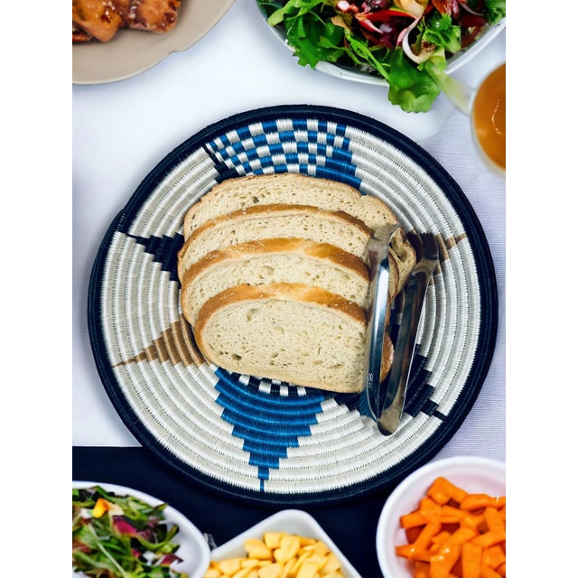 2010s African Rwanda Woven Sweetgrass and Sisal Wall Hanging Basket For Sale - Image 5 of 7