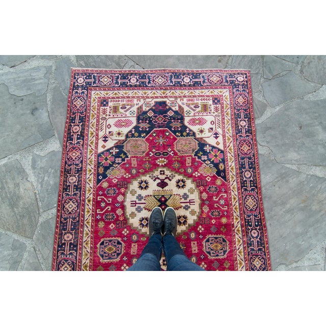 1940s 1940s Vintage Anatolian Red Wool Wide Hand-Knotted Rug For Sale - Image 5 of 11