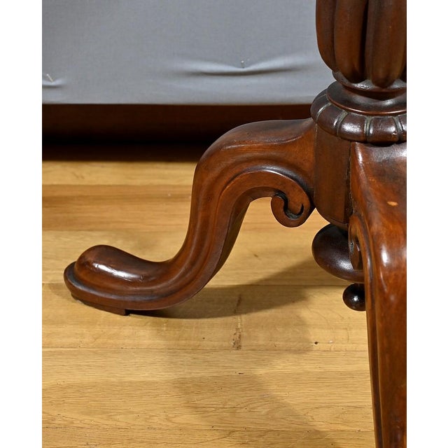 Wood Louis Philippe Style Mahogany Tripod Pedestal Table, Late 19th Century For Sale - Image 7 of 11