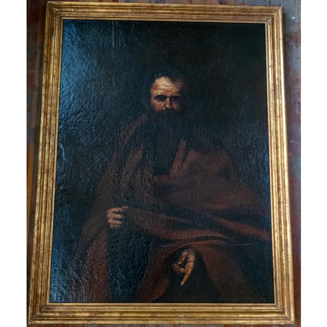 We are selling this large Italian Old Master painting of Saint Matthew. This painting is one of a pair from an estate,...