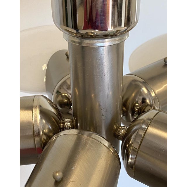 Space Age Ceiling Light in Steel and Glass, 1970s For Sale - Image 14 of 16