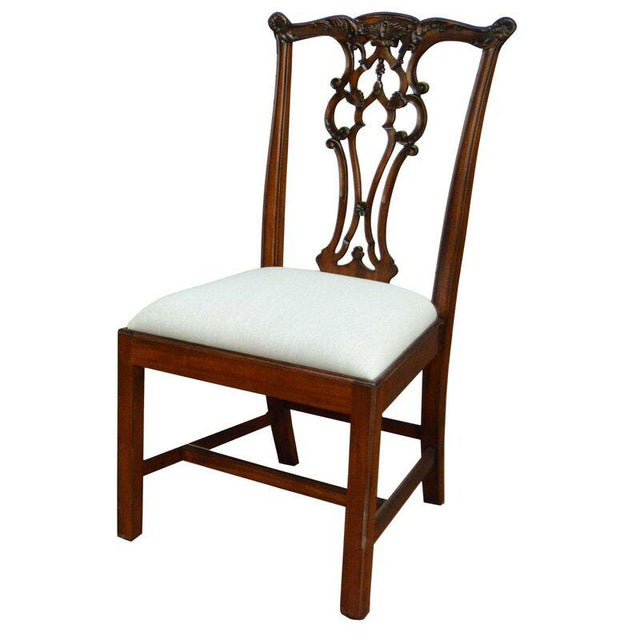 Leighton Hall Mahogany Chippendale Straight Leg Dining Chairs - Set of 8 - Showroom Samples For Sale - Image 12 of 13