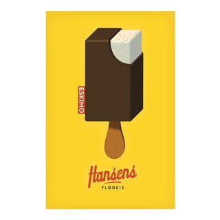 Danish Modern Food Poster, Hansens Chocolate Popsicle