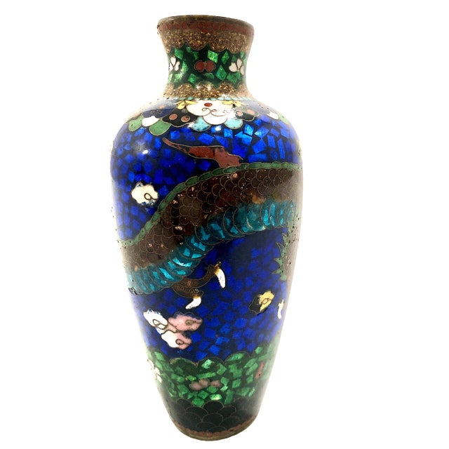 Late 19th-Century Japanese Cloisonné Dragon Cabinet Vase For Sale In San Francisco - Image 6 of 14