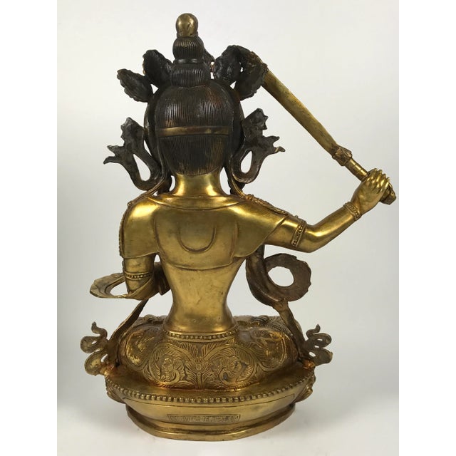 Chinese Art Gold Gilt Bronze Sitting Buddha For Sale In New York - Image 6 of 7