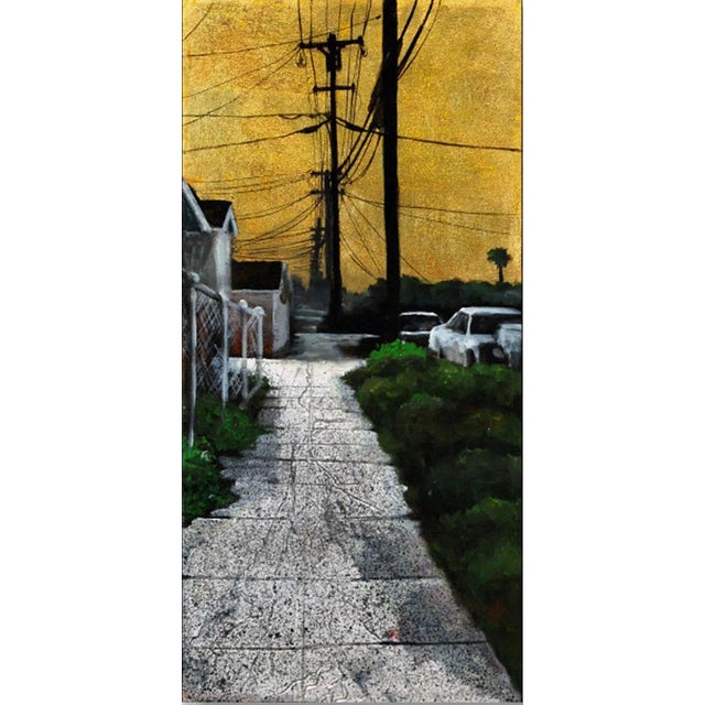 Impressionist Duke Windsor, Impressionistic Cityscape Acrylic Painting, "Golden Skies No. 4" For Sale - Image 3 of 3