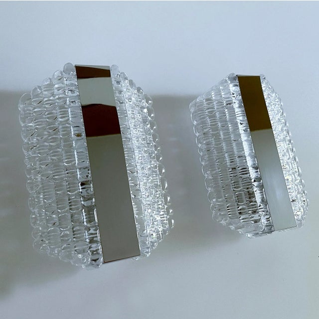 Silver Vintage Glass Sconces from Kaiser, Set of 2 For Sale - Image 8 of 18