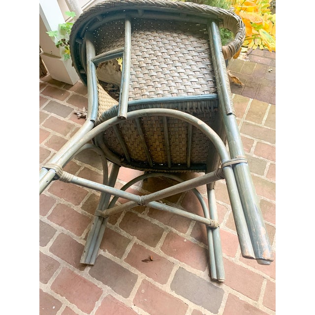 Early 20th Century Antique Wicker and Rattan Possibly Victorian Chairs- Pair For Sale - Image 5 of 17