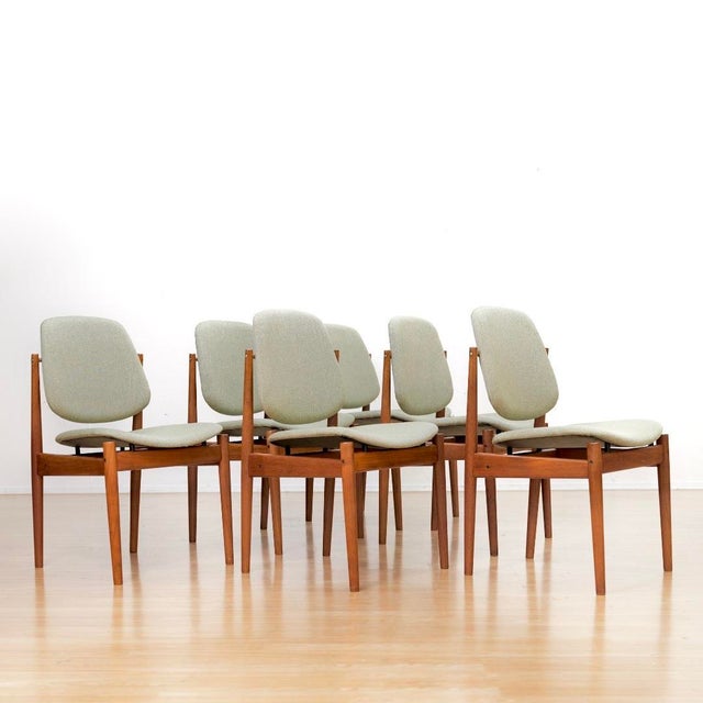 1960s Set of Six Danish Modern Model 203 Dining Chairs Arne Vodder for France & Son For Sale - Image 11 of 15