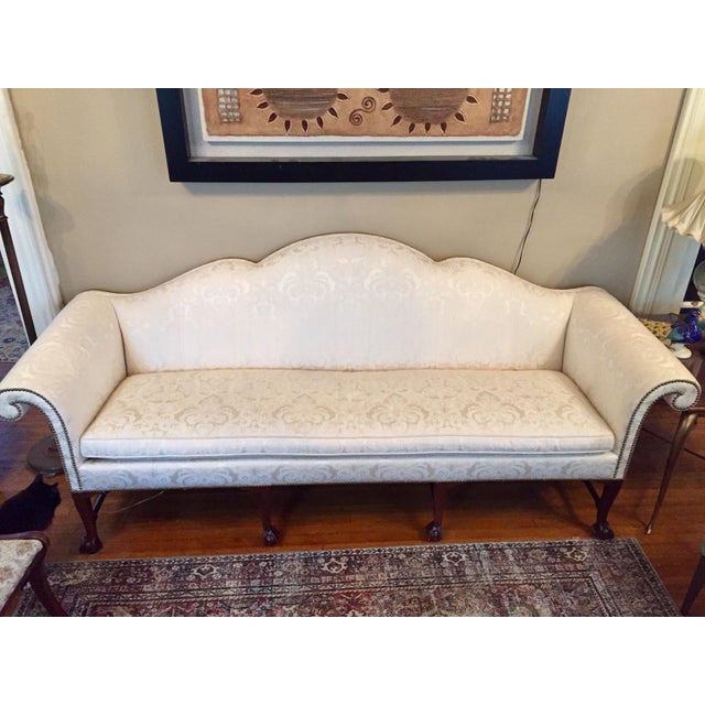 Vintage Kindel Irish Collection Mahogany Ball & Clawfoot Sofa