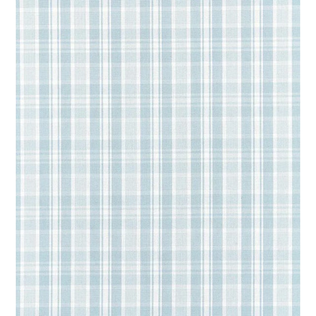 Sample - The House of Scalamandré Preston Cotton Plaid Fabric, Sky For Sale
