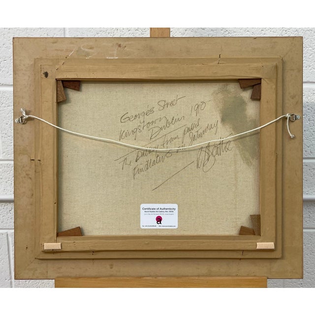 Textile Robert D Beattie, Oil Painting of Kingstown Dublin in 1910 by Modern Impressionist Irish Artist, 1950 Circa For Sale - Image 7 of 13