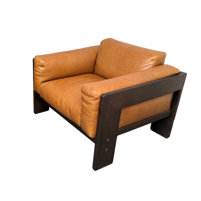 Bastiano Lounge Chair in Ash and Cognac Leather by Afra & Tobia Scarpa, Italy, 2000 For Sale