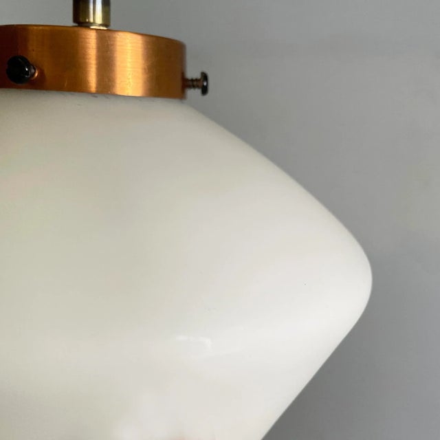 Mid-Century Modern Italian Glass and Black Metal Three-Light Chandelier, 1950s For Sale - Image 15 of 18