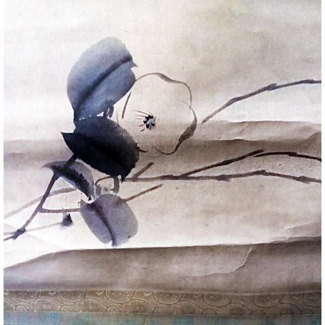 Textile Silk Scroll Painting by Matsumura Keibun, 18th Century For Sale - Image 7 of 14