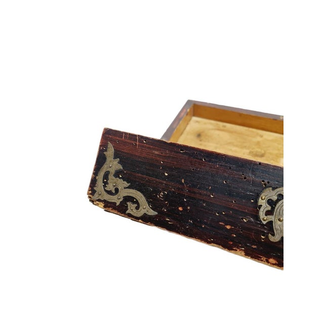 Oriental Wooden Toolbox with Alpacca Applications, 1930s For Sale - Image 11 of 17