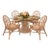 Vintage McGuire Style Sheaf of Wheat Rattan Dining Table & Elinor McGuire Style Cracked Ice Armchairs – Set of 5 For Sale