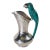 Mid-Century Modern Silverplate Pitcher With Turquoise Bird After Los Castillos by Taxco Cobre For Sale