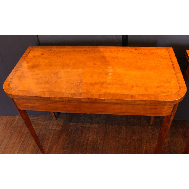 English Circa 1790 English George III Pair of Satinwood Games Tables For Sale - Image 3 of 11