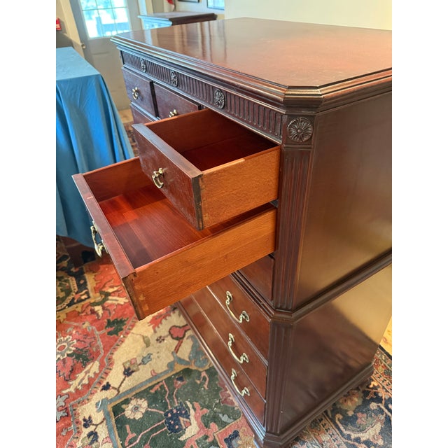 Federal chest of drawers made from Mahogany. Mid 20th century reproduction. Restoration included veneer repairs, drawer...