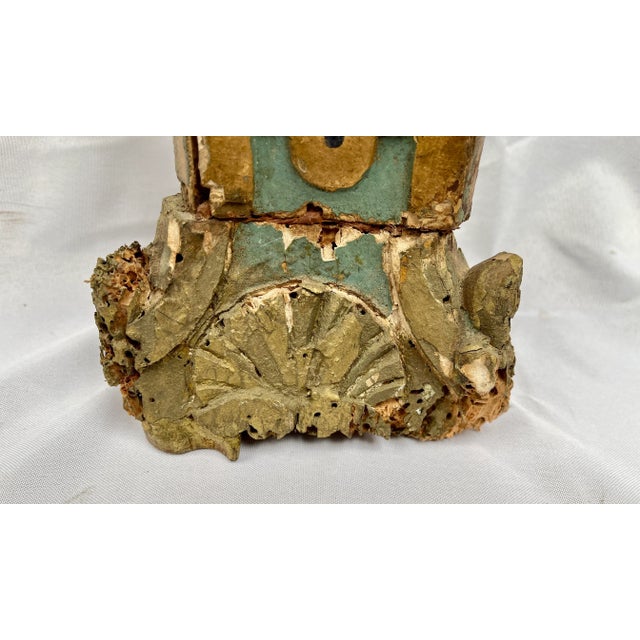 Antique 1800s French Polychrome Altar Candle Holder For Sale - Image 12 of 13