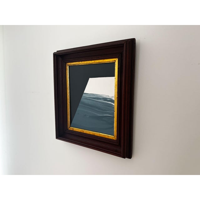 2020s Visualization" Abstract Art in Antique Frame, Seascape Painting Transitional Wall Art by JTS For Sale - Image 5 of 10