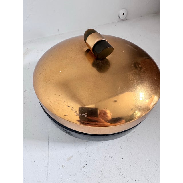 1940s 1940s Mid Century Modern Retro Starburst Green and Brass Divided Candy Dish For Sale - Image 5 of 12