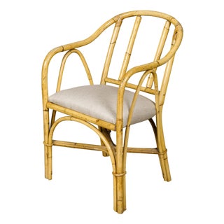 Country Style Bamboo 1920s English Chair with Custom Upholstery For Sale