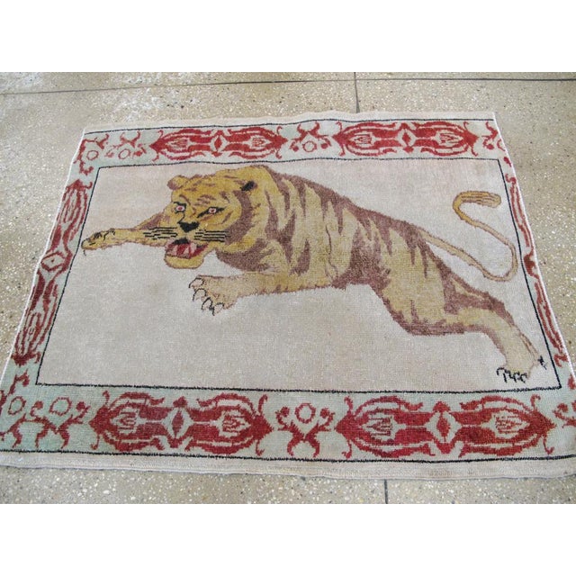 Rustic Galerie Shabab Collection Mid-20th Century Turkish Anatolian Rug For Sale - Image 3 of 6
