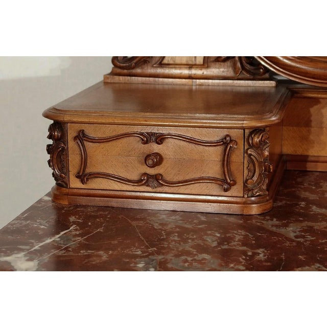 Rocaille Style Walnut Psyche Chest of Drawers from Maison Guinand-Le Glas, 1900s For Sale - Image 12 of 18