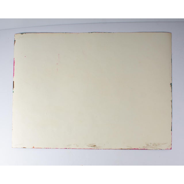 A 1980s abstract mixed media painting by the American artist Harry Hilson (1935-2004). This abstract work is predominantly...