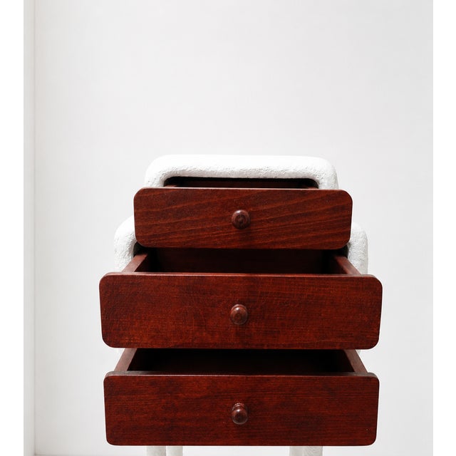 Wood Rare Handmade Wabi Sabi Cabinet Handcrafted Organic Three Drawer Art Furniture For Sale - Image 7 of 7