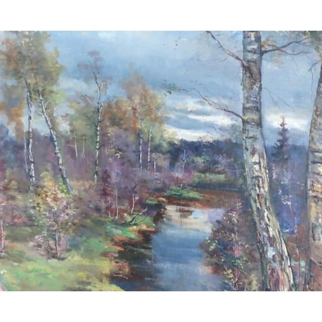 Antique Spring Landscape Oil Painting, Ukrainian Impressionism, 72-90 For Sale - Image 6 of 6