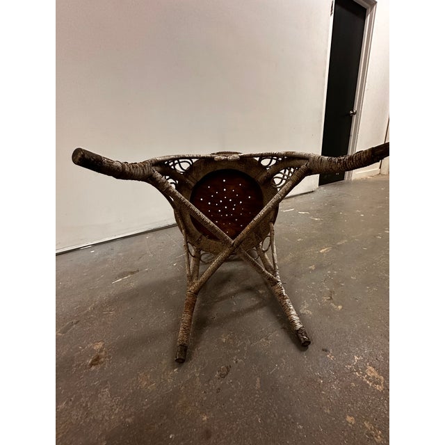 Late 19th Century Antique Victorian Heywood Brothers/Heywood Wakefield Rattan & Wicker Portrait Chair For Sale - Image 12 of 12