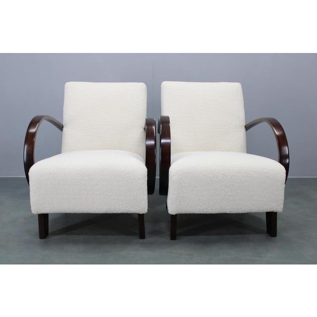Art Deco Beech Armchairs from Jindřich Halabala, 1940s, Set of 2 For Sale - Image 3 of 14