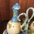 1990s Italian Hand Painted Ceramic Oil, Vinegar, Salt and Pepper Cestino For Sale - Image 10 of 13