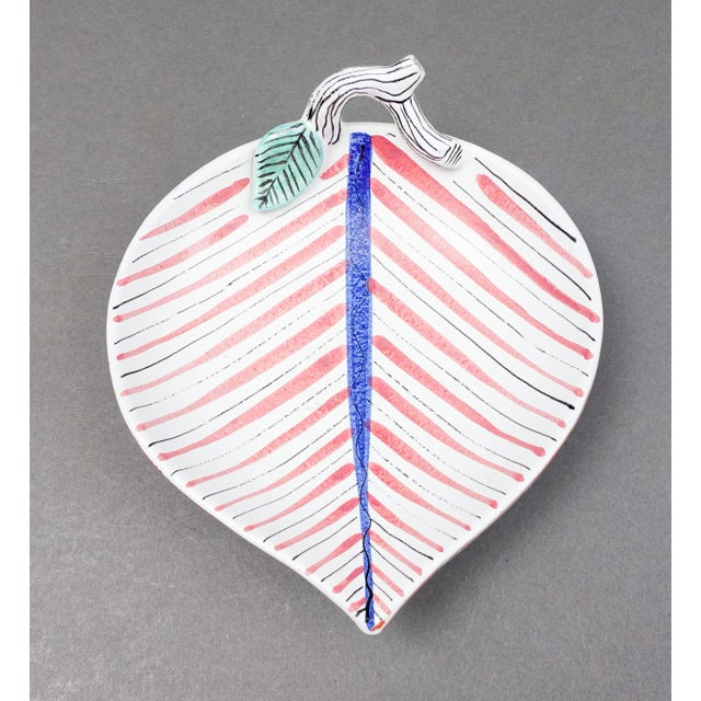 Ceramic Mid 20th Century Stig Lindberg Gustavsberg Sweden Leaf Art Pottery Bowl Dish For Sale - Image 7 of 12