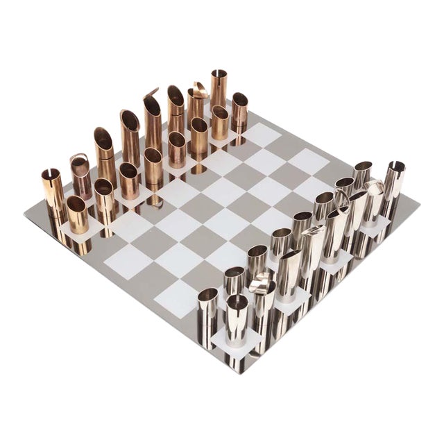 1950 S Handmade Mid Century Modern Minimalist Chess Set Portugal 1958 32 Pieces Chairish Modern chess sets for your enjoyment.