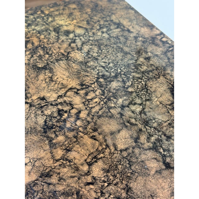 Vintage Henredon Faux Tortoise Shell Finish Server Cabinet For Sale - Image 11 of 12