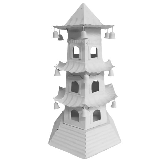 1970s Chinese Brighton 3 Level Tole Pagoda With Bells For Sale