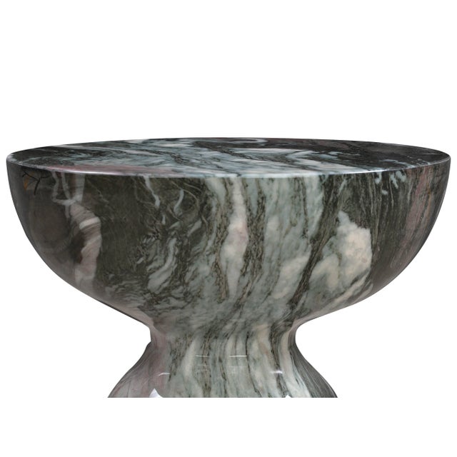 Rue Grey & Blush Faux Marble Side Table For Sale - Image 4 of 7
