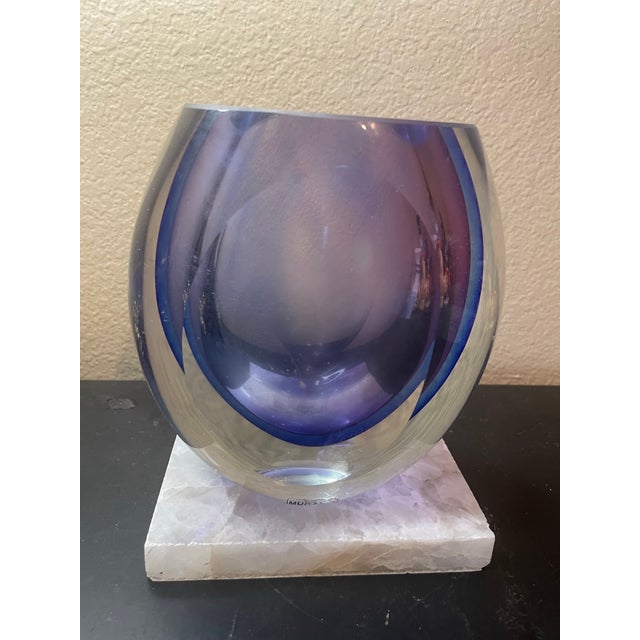 1980s Late 20th Century Stunning Favio Poli for Seguso Murano Italy 7” Faceted Sommerso Vase For Sale - Image 5 of 9