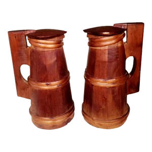 Antique 1900s Wooden Water Jugs- a Pair