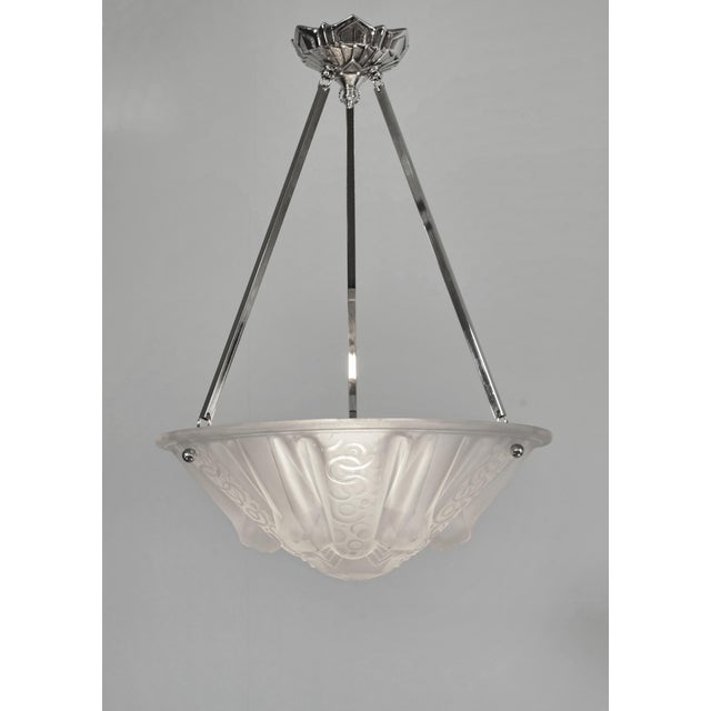 Art Deco French Art Deco Pendant Light by Muller Freres 1920s France For Sale - Image 3 of 9