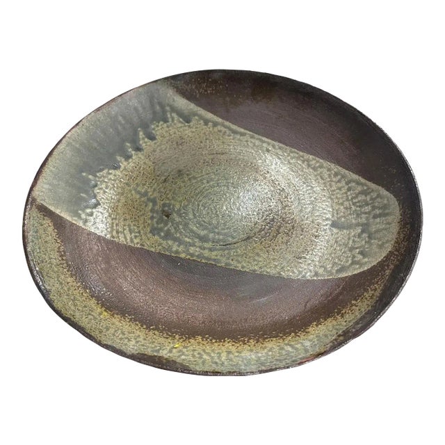 1960s Organic Modern Stoneware Large Dish by Nanni Valentini for Ceramica Arcore For Sale