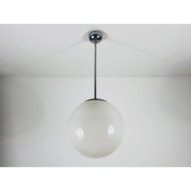 1960s Bauhaus Opal Glass Pendant Lamp, Germany, 1960s For Sale - Image 5 of 8