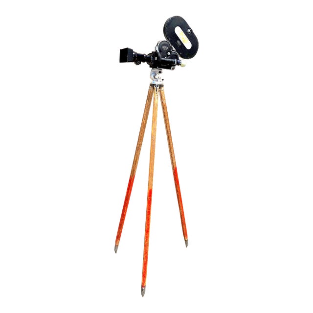 Arriflex Early 16mm Motion Picture Camera on Wood Tripod For Sale